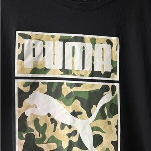 Gently Used Puma Black Men’s T-Shirt with Camo Logo
